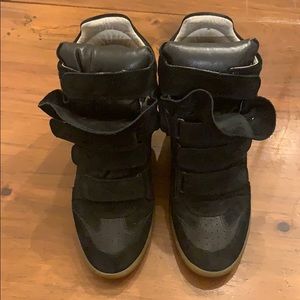 Isabel Marant wedge Sneakers. Suede and leather